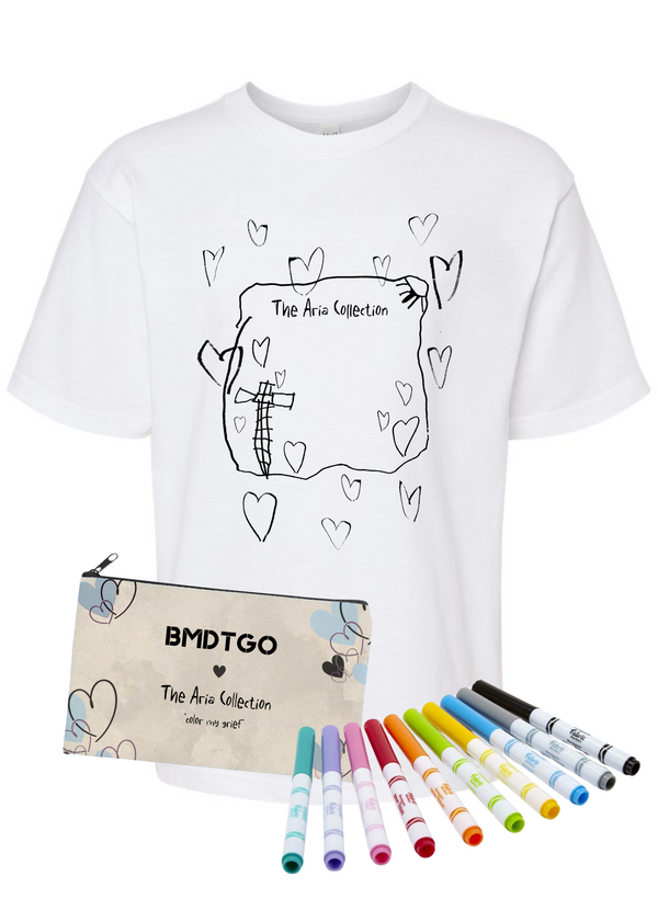 The Aria Collection Coloring Kit (T-Shirt, Pencil Pouch + Markers)